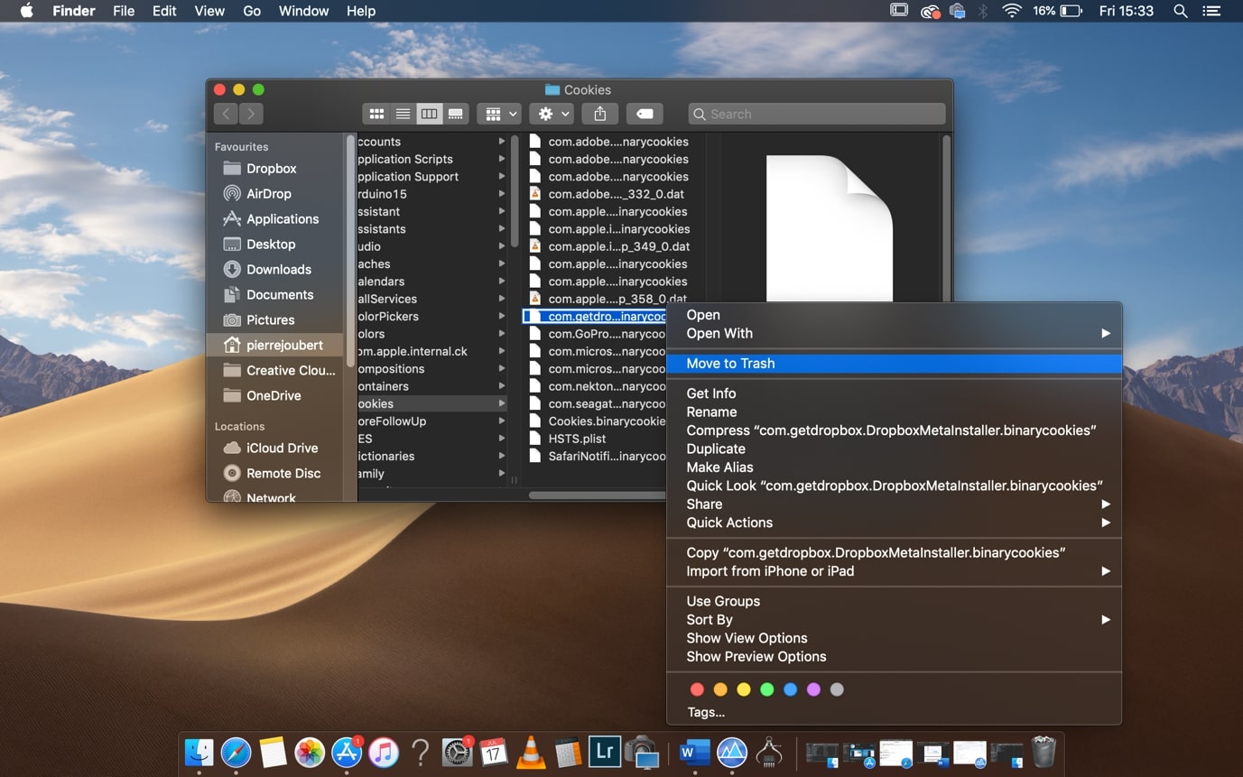 dropbox widget for mac